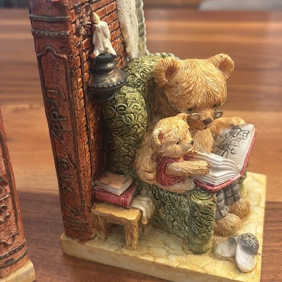 Vintage 1994 Mann Set of Teddy Bear Book Ends Teddy Tales Heavy - Picture 4 of 10